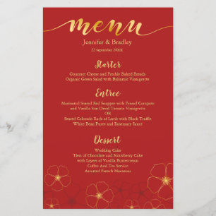 Menu Dîner Chinois Fleurs De Cerisiers   Couleur p