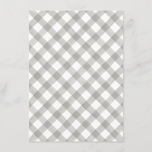 Menu Dîner d'action de grise et blanche rustique (Dos)