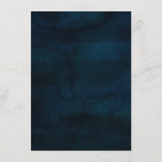 Menu Dîner d'aquarelle bleu foncé de la marine Luster (Dos)