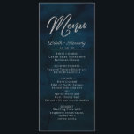 Menu Dîner d'aquarelle bleu foncé de la marine Luster<br><div class="desc">Navy Luster Dark Blue Watercolor Design, avec la typographie argentée Sparkle Typographie, et belle aquarelle texture arrière - plan. Avec Fontes De Script Chic Moderne. Un style tendance et luxueux - Dîner Mariage personnalisé - Menus Décor de table de la réception ! ~ Regardez ma boutique pour voir l'ensemble de...</div>