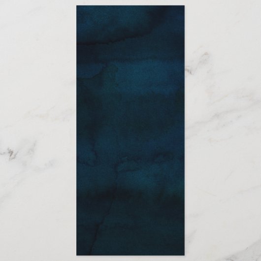 Menu Dîner d'aquarelle bleu foncé de la marine Luster (Dos)