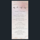 Menu Dîner d'aquarelle Ombre Blush Rose Froid<br><div class="desc">Ombre Blush Pink Frosted Foil Mariage d'aquarelle Design avec peinture à la main lessive aquarelle finition texture arrière - plan. A Chic and Modern Look for a spring or summer mariage, with soft pastel color palette : Blush Pink, and rose gold faux foil veins and details, and a modern tendance...</div>