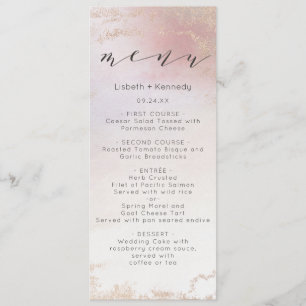 Menu Dîner d'aquarelle Ombre Blush Rose Froid
