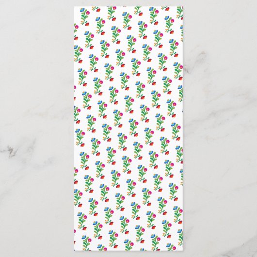 Menu Dîner de broderie mexicaine colorée (Dos)