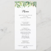 Menu Dîner de calligraphie de feuillage végétal (Devant)