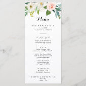 Menu Dîner de calligraphie floral vert simple (Devant)