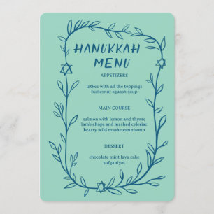 Menu Dîner de fête de Hanukkah botanique délicat PERSON