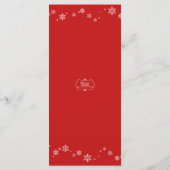 Menu Dîner de fête de vacances de Noël de feuille (Dos)