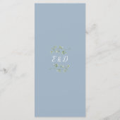 Menu Dîner de mariage au monogramme de verdure florale (Dos)