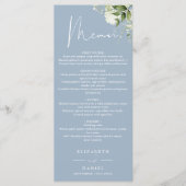 Menu Dîner de mariage au monogramme de verdure florale (Devant)