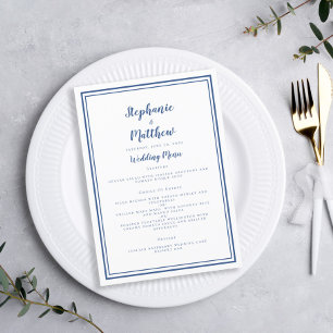 Menu Dîner de mariage classique pour invités avec cadre