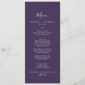 Menu Dîner de Mariage de prune de coordonnées rustiques (Devant)