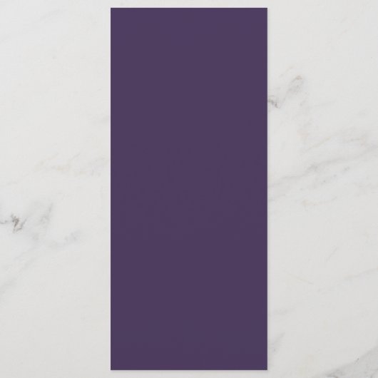 Menu Dîner de Mariage de prune de coordonnées rustiques (Dos)