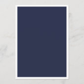 Menu Dîner de mariage moderne Navy. Simple bleu minimal (Dos)