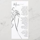 Menu Dîner de mariage moderne romantique charmant (Devant)