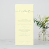Menu Dîner de mariage simple avec crème de pistache (Debout devant)
