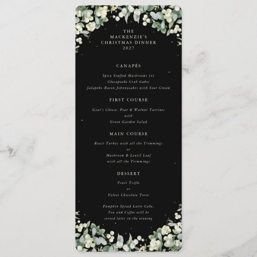 Menu Dîner de Noël à la Myrtille des marais Plat 4 Serv (Devant)