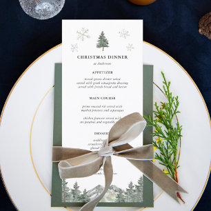 Menu Dîner de Noël de montagne