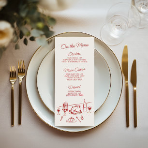Menu Dîner de Noël dessiné à la main de manière fantais
