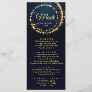 Menu Dîner de Noël Gold Blue Sparken