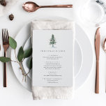 Menu Dîner de Noël Splendor d'hiver Fête de Noël<br><div class="desc">Ajoutez une touche de finition personnalisée à votre repas de Noël ou de fête de vacances avec ces beaux menus imprimés,  avec vos éléments de menu surmontés d'une élégante illustration d'un pin d'aquarelle parsemé d'étoiles.</div>