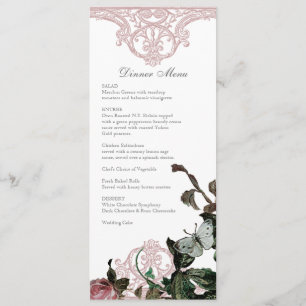 Menu Dîner De Réception Formel, Trellis Rose Vinta