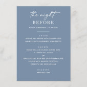 Menu Dîner de répétition bleu Dusty. Nuit Avant Nautiqu (Devant)