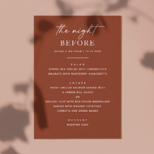 Menu Dîner de répétition d'automne en terre cuite Nui