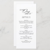 Menu Dîner De Répétition De Mariage Élégant Un Jour Plu (Devant / Derrière)