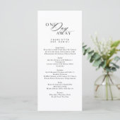 Menu Dîner De Répétition De Mariage Élégant Un Jour Plu (Debout devant)