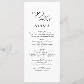 Menu Dîner De Répétition De Mariage Élégant Un Jour Plu