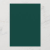 Menu Dîner de répétition Emerald Green | Nuit avant (Dos)