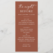 Menu Dîner de répétition en terre cuite | La nuit d'aut (Devant)