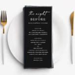 Menu Dîner de répétition noir élégant | Minimaliste mod<br><div class="desc">Donnez le ton pour une soirée élégante avec cette carte de menu de dîner de répétition noire. Doté d'un arrière - plan noir audacieux, d'un en-tête de script élégant et d'une disposition serif moderne, ce design est parfait pour des événements formels, minimalistes ou en cravate noire la veille de votre...</div>