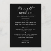 Menu Dîner de répétition noire | Moderne La Nuit Avant (Devant)
