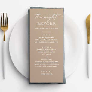 Menu Dîner de répétition Nuit neutre avant