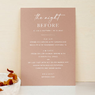 Menu Dîner de répétition rose vif   Nuit avant modernit