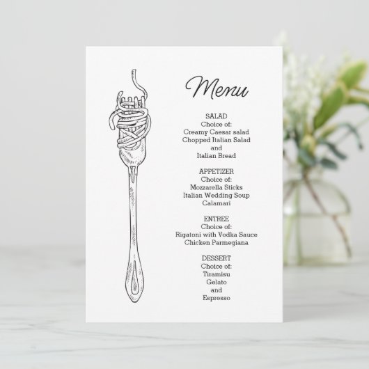 Menu Dîner de Spaghetti (Debout devant)