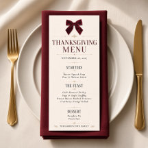 Dîner de Thanksgiving avec un nœud en velours bord