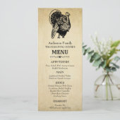 Menu Dîner de Thanksgiving de dinde vintage (Debout devant)