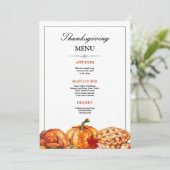 Menu Dîner de Thanksgiving Tarte au potiron Fête d'auto (Debout devant)