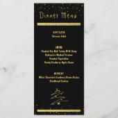 Menu Dîner de vacances Gold et Black Modern (Dos)