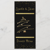 Menu Dîner de vacances Gold et Black Modern (Devant)