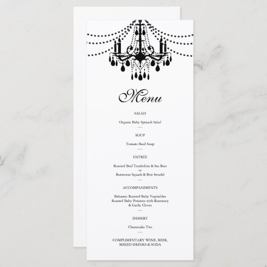 Menu Dîner D'Entreprise (Devant / Derrière)