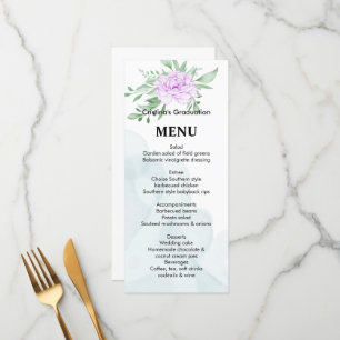 Menu Dîner d'études des Feuilles de l'Eucalyptus Rose v