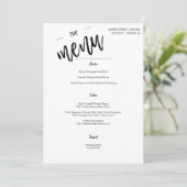 Menu Dîner d'événement Simple Minimaliste Script Mariag (Debout devant)