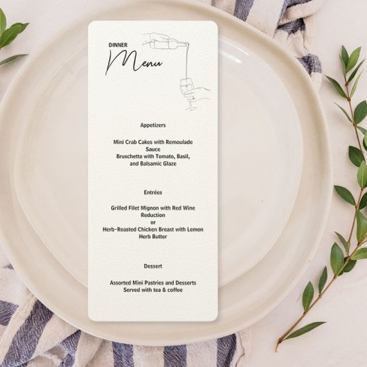 Menu Dîner Dîner De Ligne