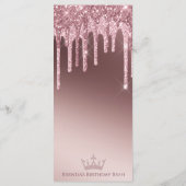 Menu Dîner élégant personnalisé avec rose gold foncé et (Dos)