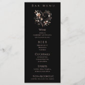 Menu Dîner et Bar Menu-Rose Gold Flowers avec un coeur (Dos)