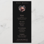 Menu Dîner et Bar Menu-Rose moderne avec coeur (Dos)